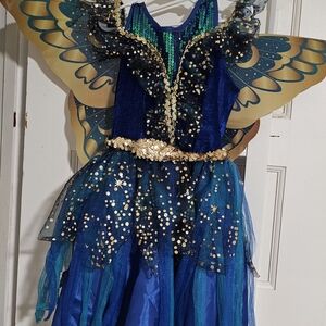 Light Up Blue and Gold Fairy Costume for Kids